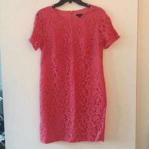 Ann Taylor coral lace shift dress